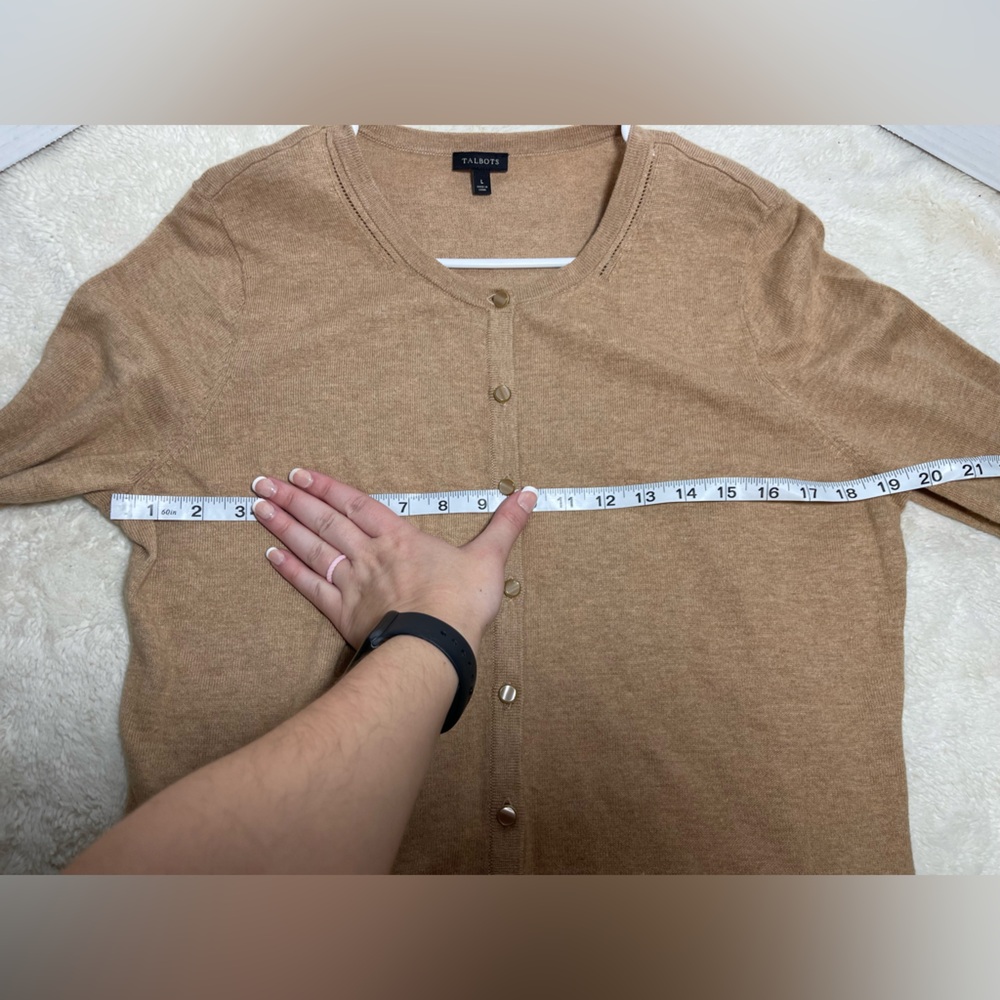 Talbots Camel Button-Up Sweater - image 4